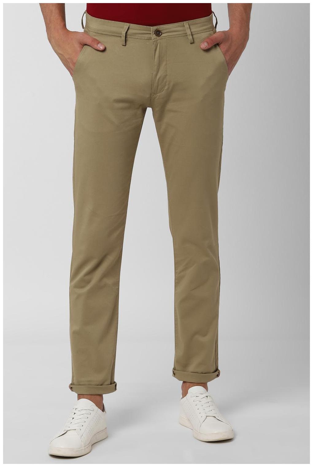 

Peter England Men Beige Solid Slim fit Regular trousers