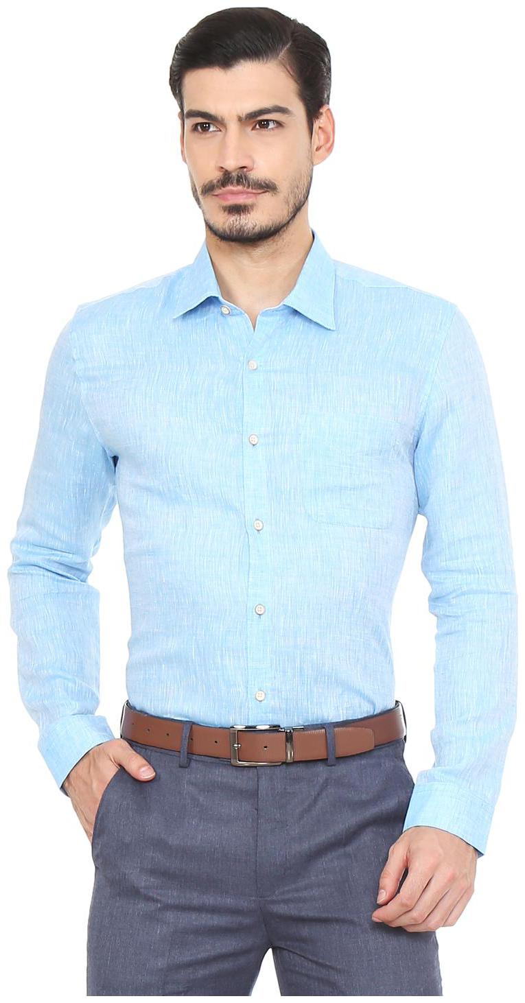 

Peter England Men Slim fit Formal Shirt - Blue