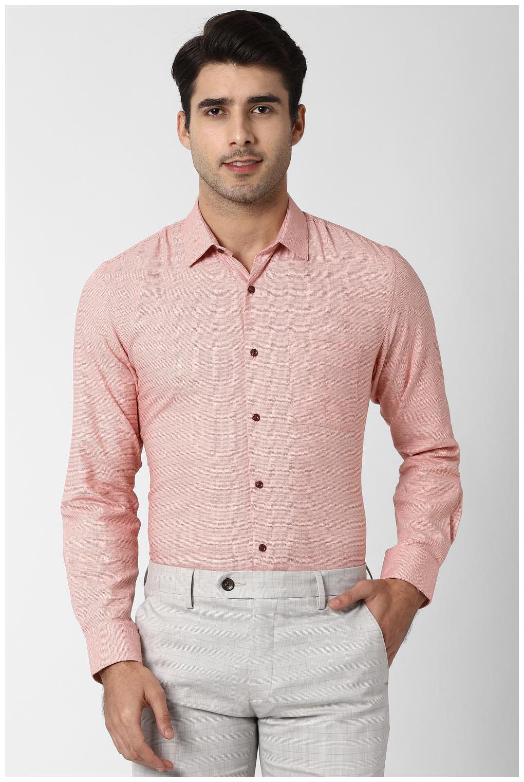 

Peter England Men Slim fit Formal Shirt - Pink