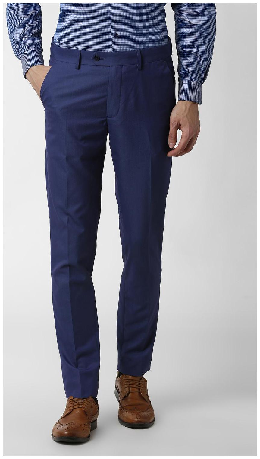 

Peter England Men Textured Slim Fit Formal Trouser - Blue
