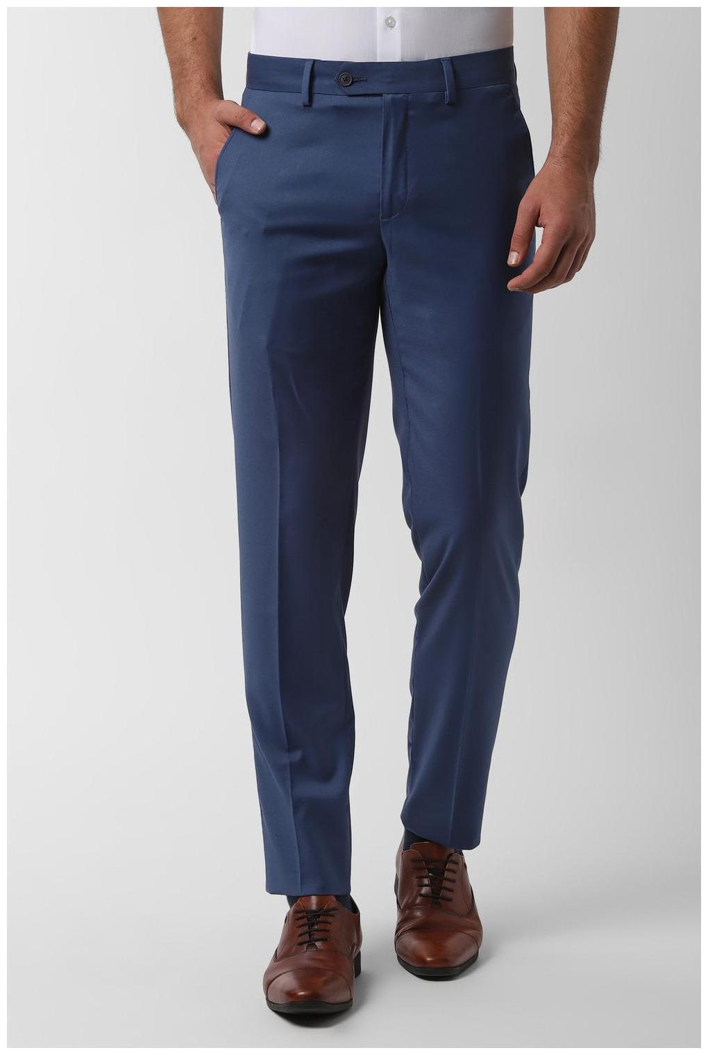 

Peter England Men Textured Slim Fit Formal Trouser - Blue