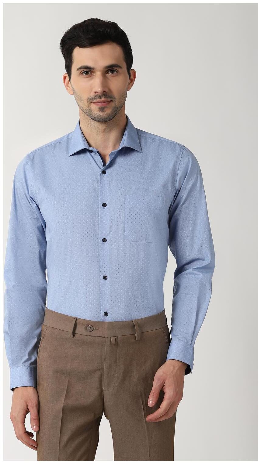 

Peter England Men Slim fit Formal Shirt - Blue