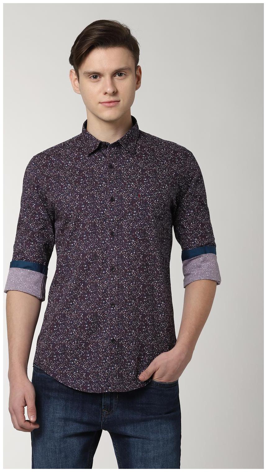 

Peter England Men Purple Printed Slim Fit Casual Shirt