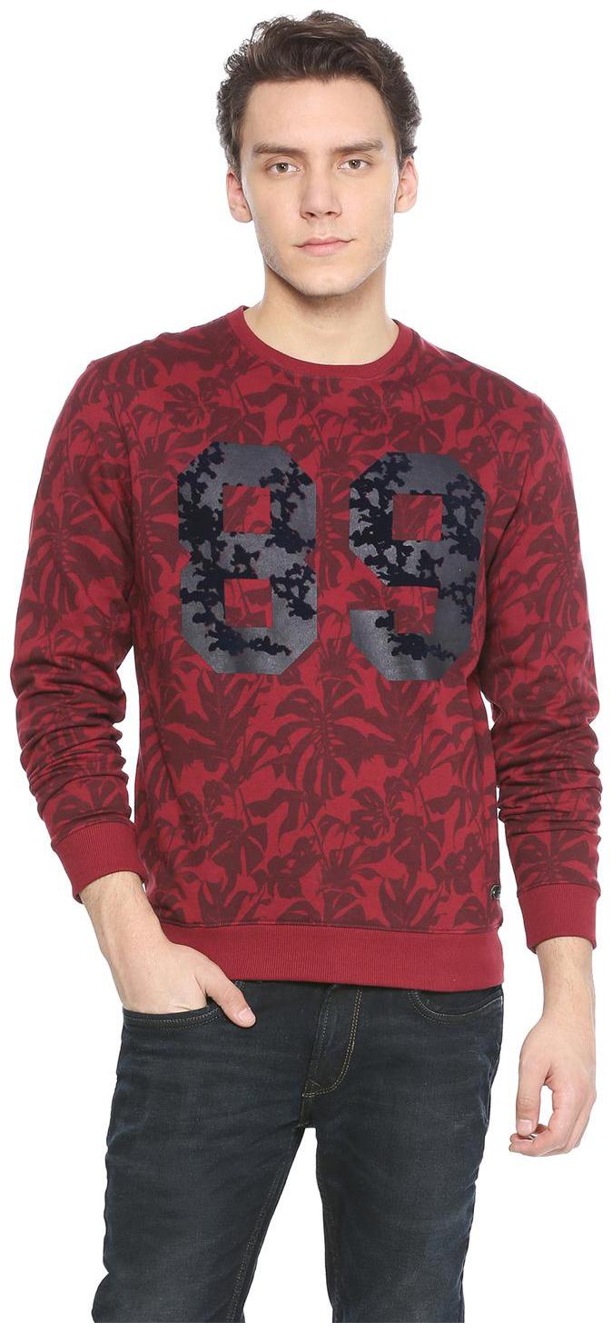 

Peter England Men Maroon Round neck Sweatshirt