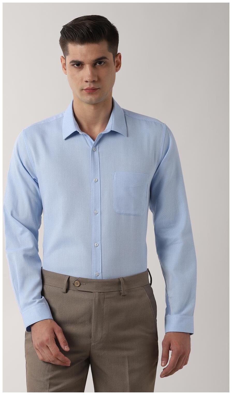 

Peter England Men Slim fit Formal Shirt - Blue