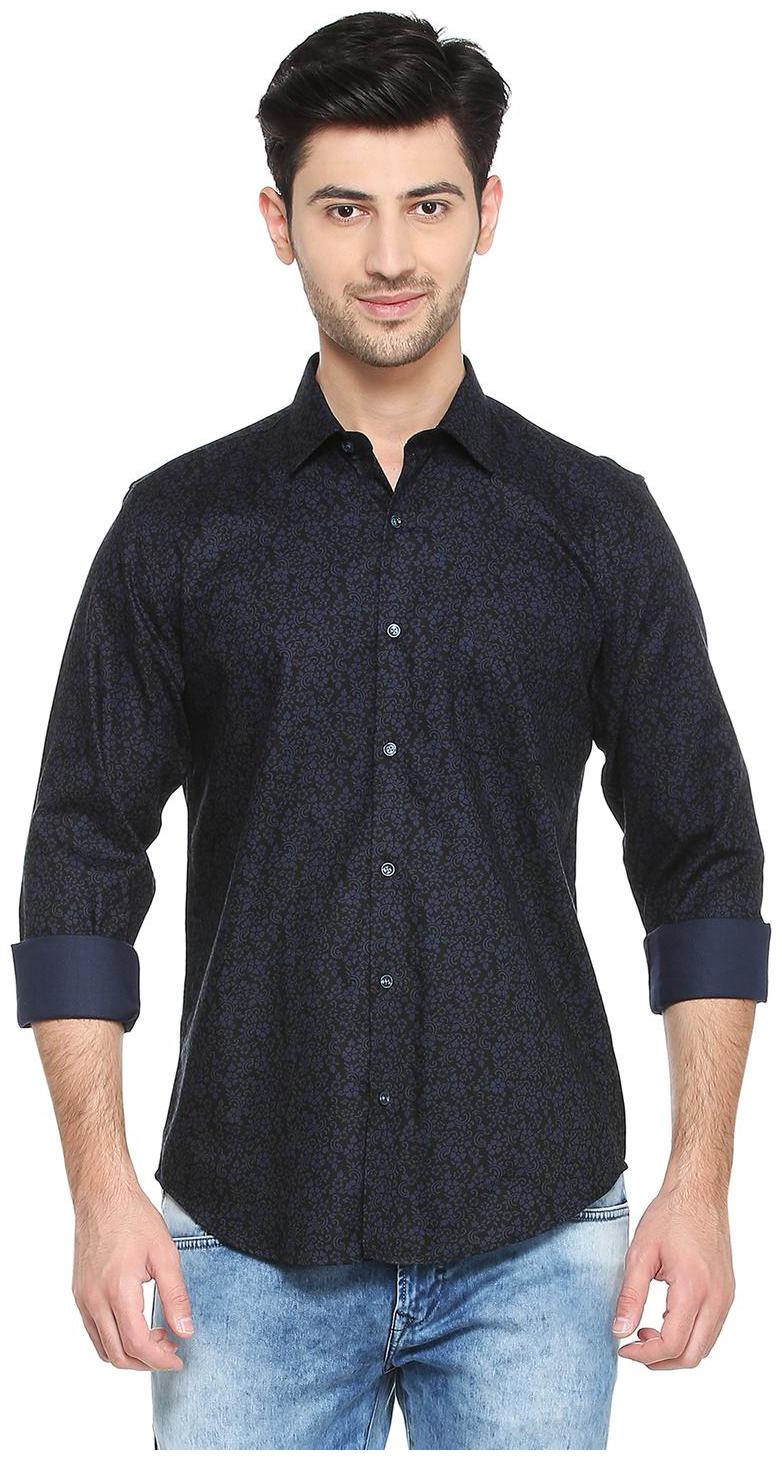 

Peter England Men Black Printed Slim Fit Casual Shirt