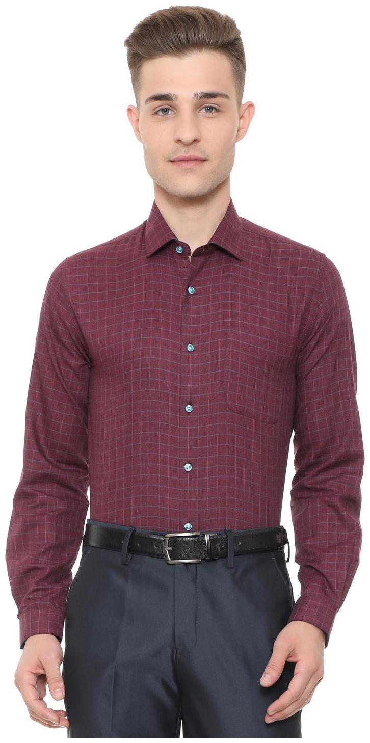

Peter England Men Slim fit Formal Shirt - Maroon
