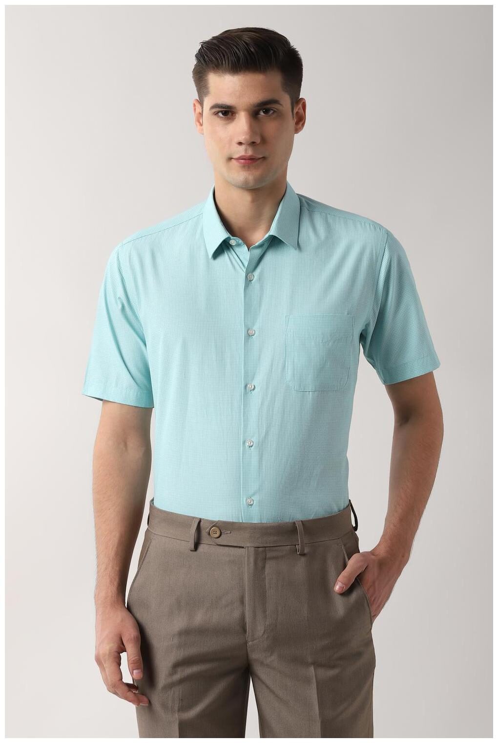 

Peter England Men Regular fit Formal Shirt - Blue