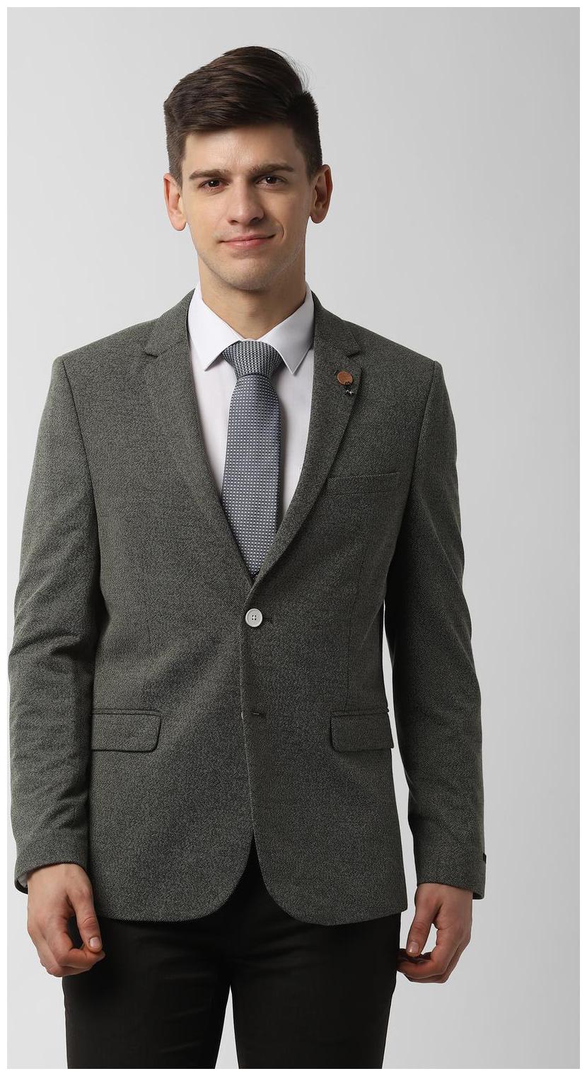 

Peter England Men Grey Textured Slim fit Single Breasted Blazer