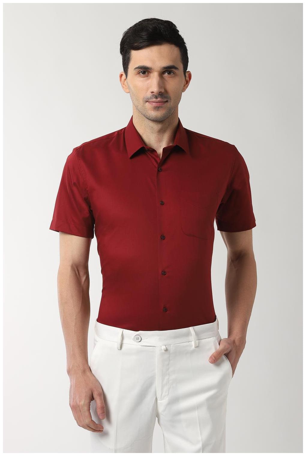 

Peter England Men Slim fit Formal Shirt - Red