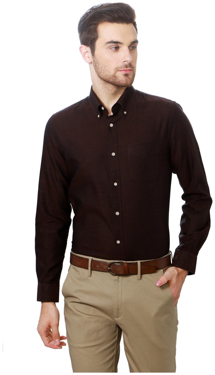 

Peter England Men Slim fit Formal Shirt - Brown