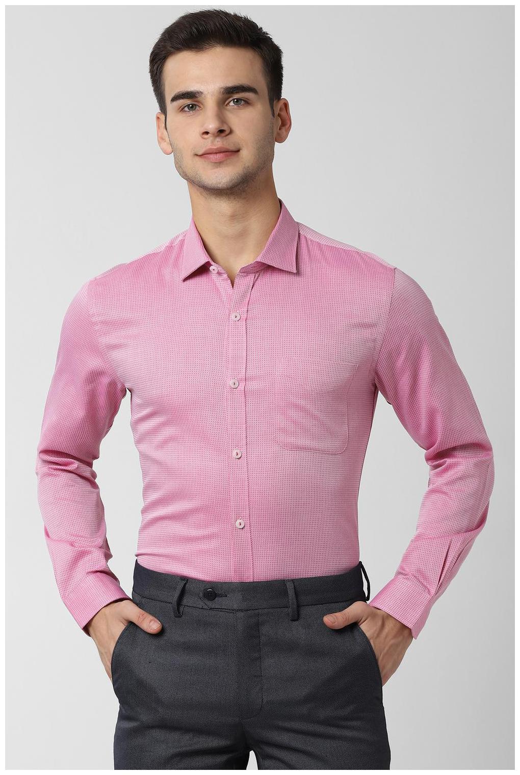 

Peter England Men Slim fit Formal Shirt - Pink