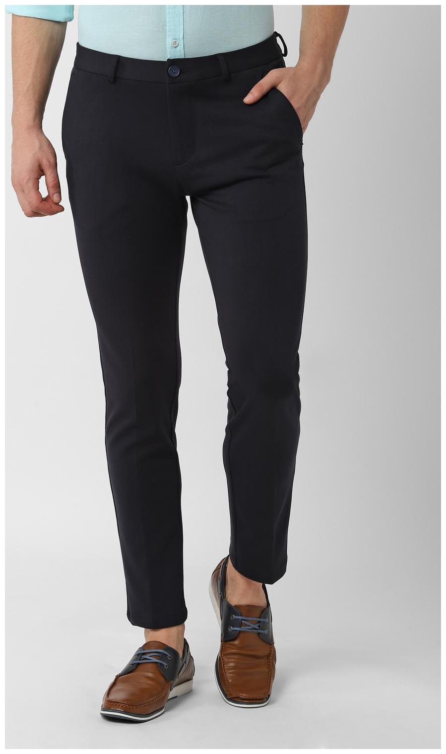 

Peter England Men Cotton BlendTRUE Trousers Blue