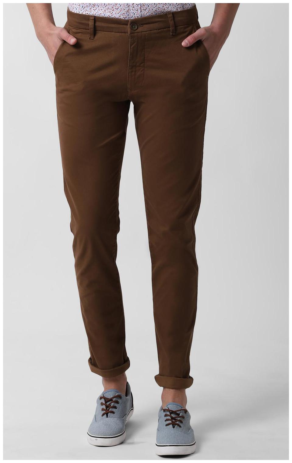 

Peter England Men CottonTRUE Trousers Brown