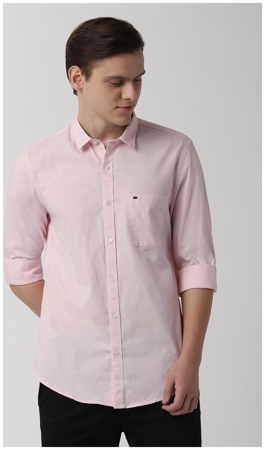

Peter England Men Pink Solid Super Slim Fit Casual Shirt