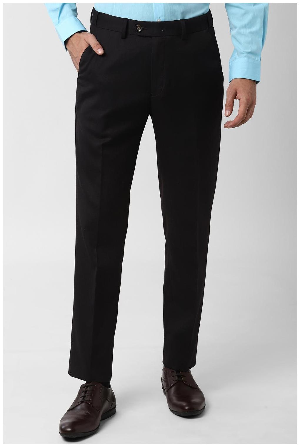 

Peter England Men Solid Slim Fit Formal Trouser - Black