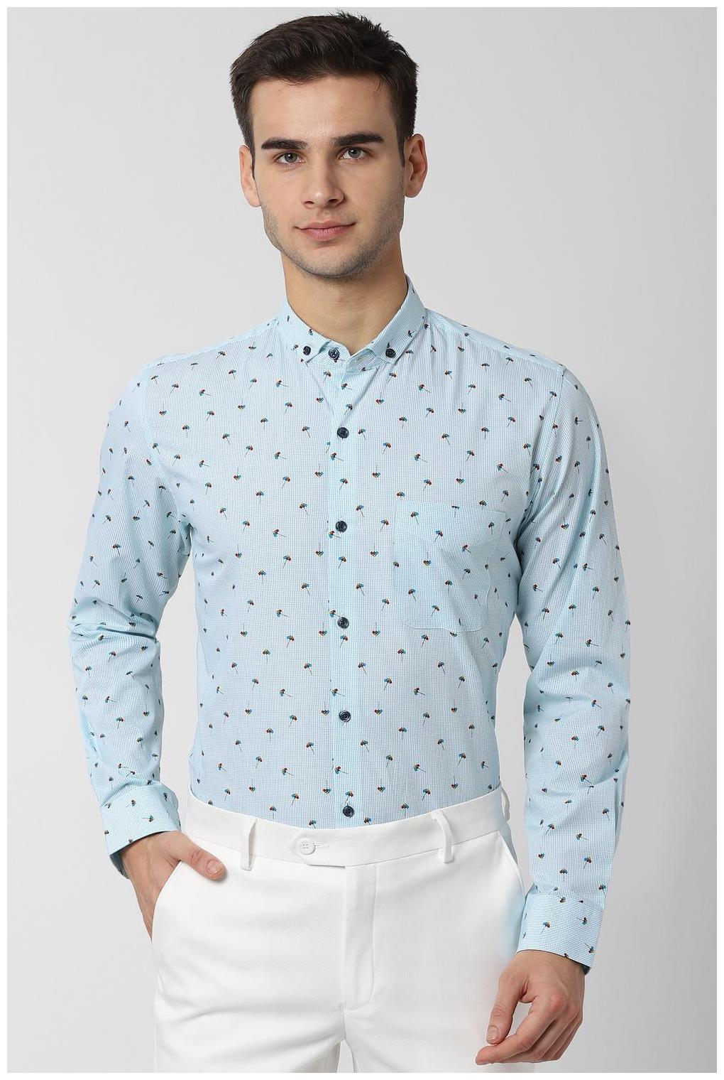 

Peter England Men Slim fit Formal Shirt - Blue