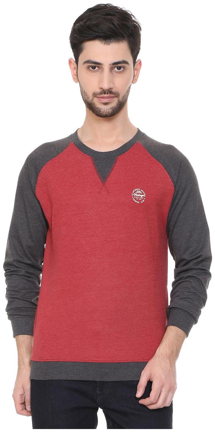 

Peter England Men Red Round neck Sweatshirt