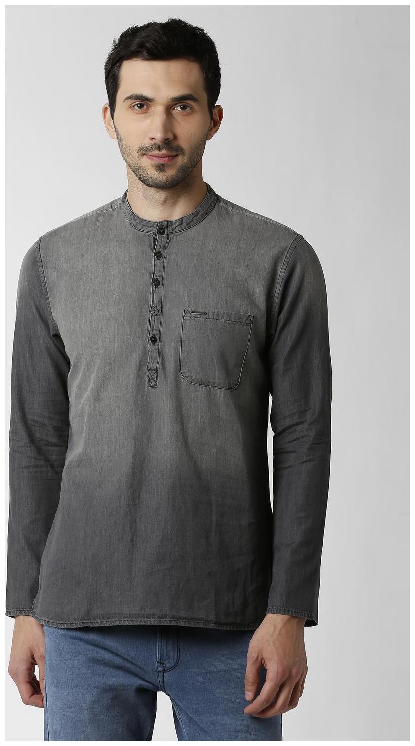 

Peter England Men Grey Slim Fit Kurta