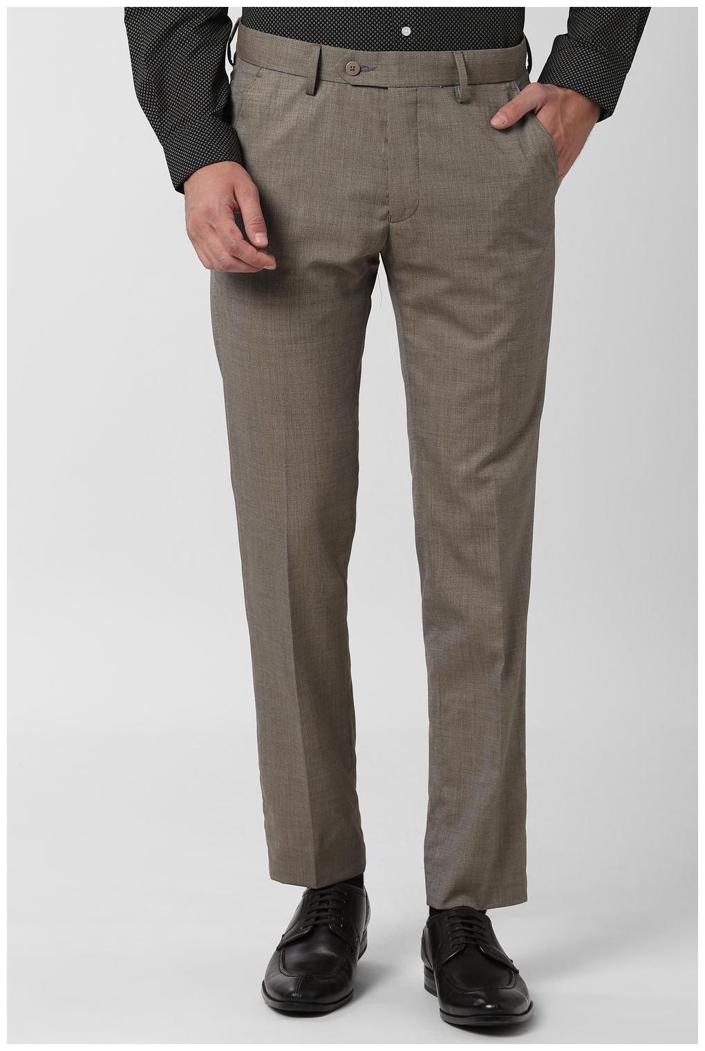 

Peter England Men Textured Slim Fit Formal Trouser - Grey