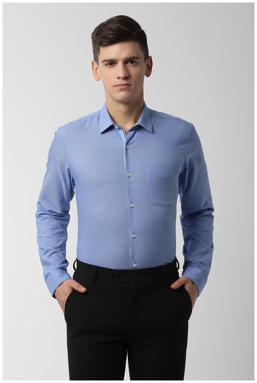 

Peter England Men Slim fit Formal Shirt - Blue