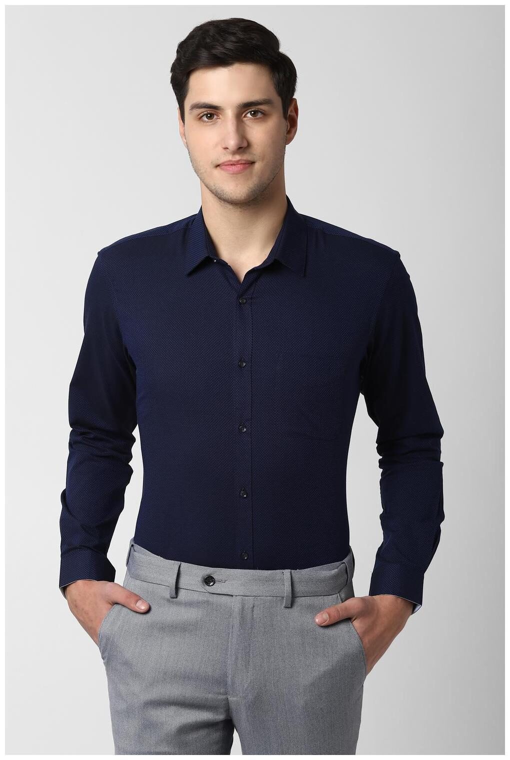 

Peter England Men Regular fit Formal Shirt - Navy blue