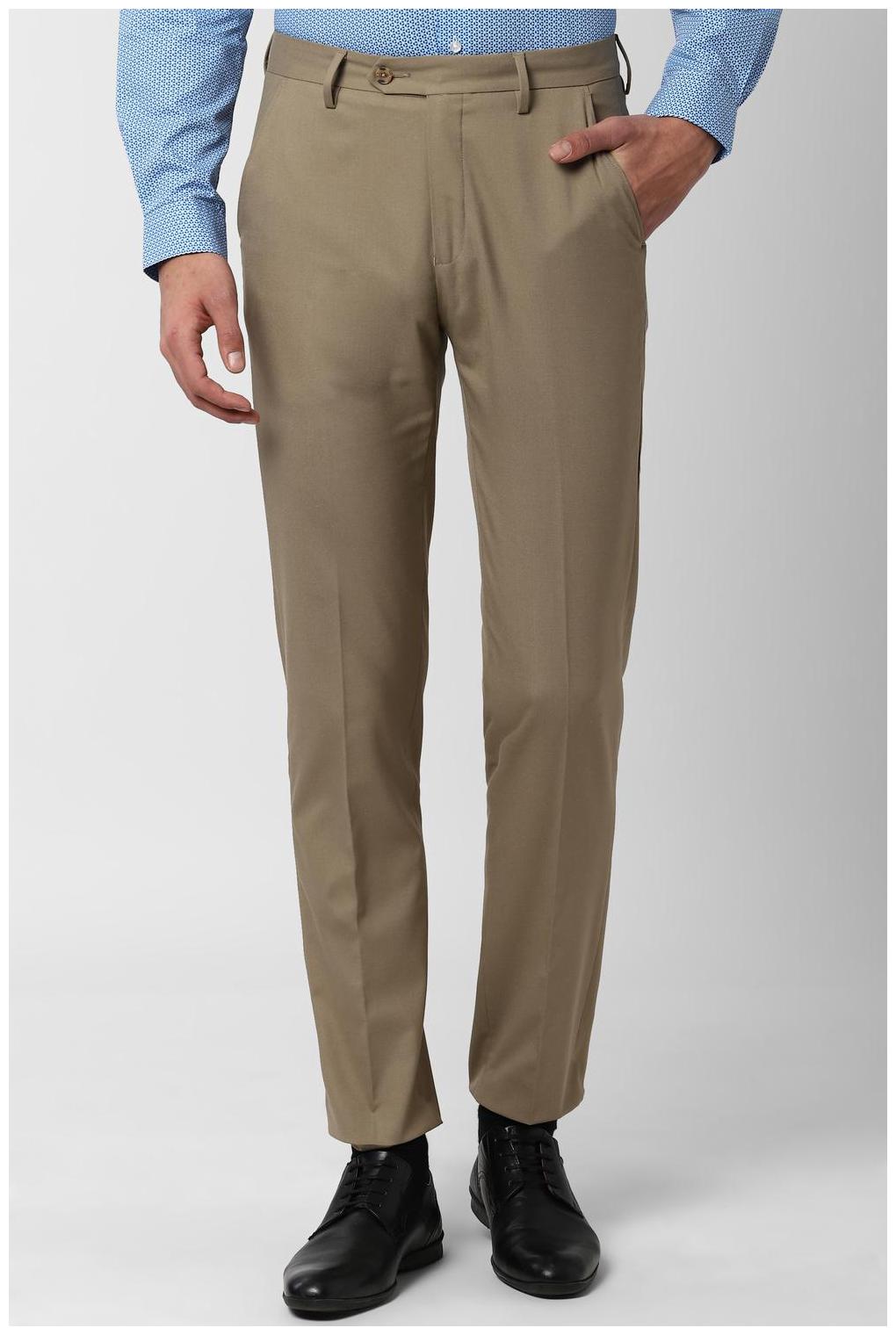 

Peter England Men Solid Slim Fit Formal Trouser - Cream