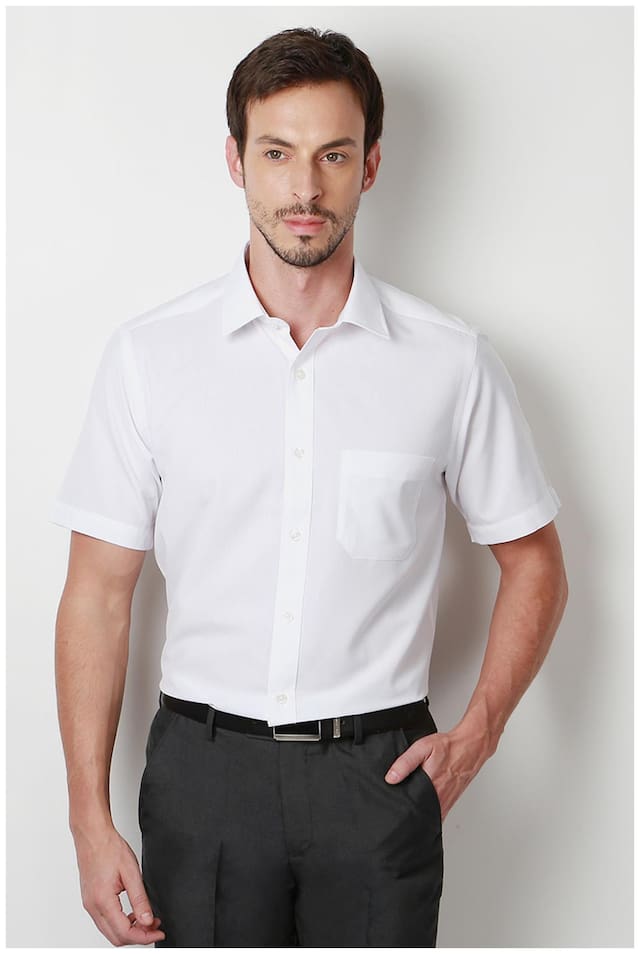 Peter England Men Regular fit Formal Shirt - White