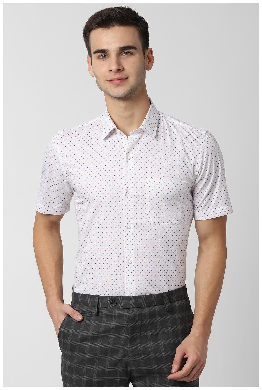 

Peter England Men White Printed Slim Fit Casual Shirt