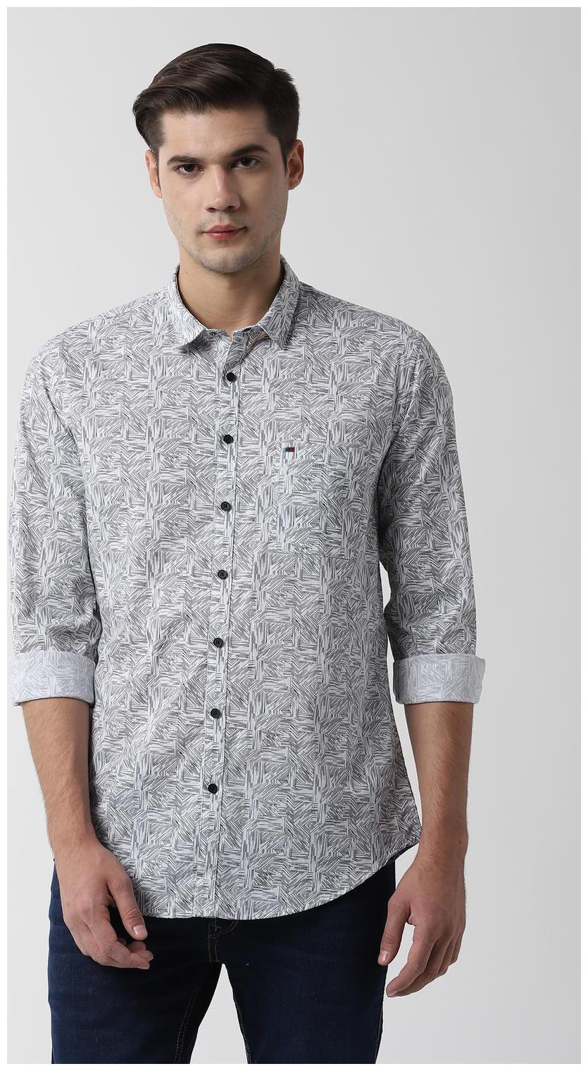 

Peter England Men White Textured Slim Fit Casual Shirt