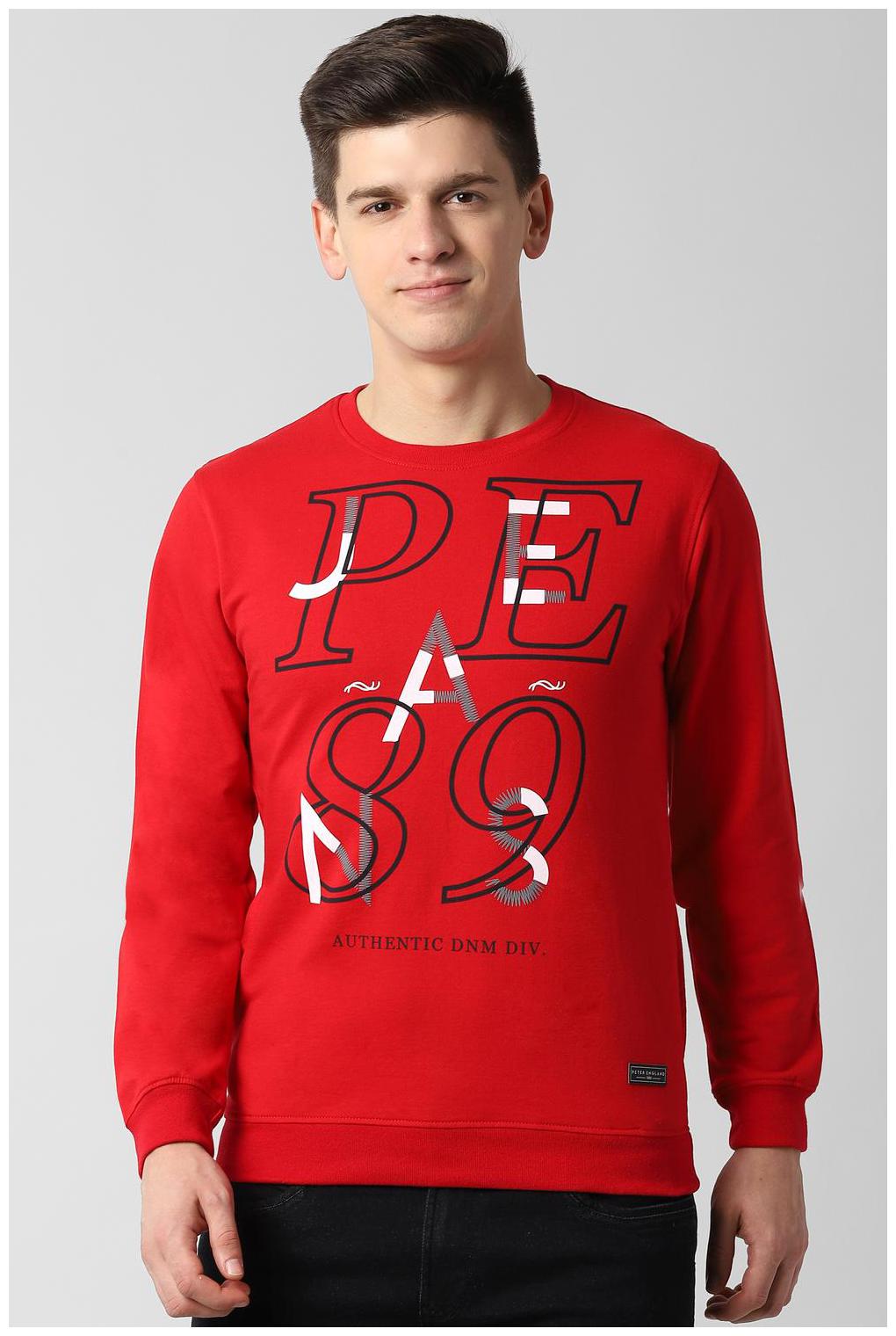 

Peter England Men Red Round neck Sweatshirt
