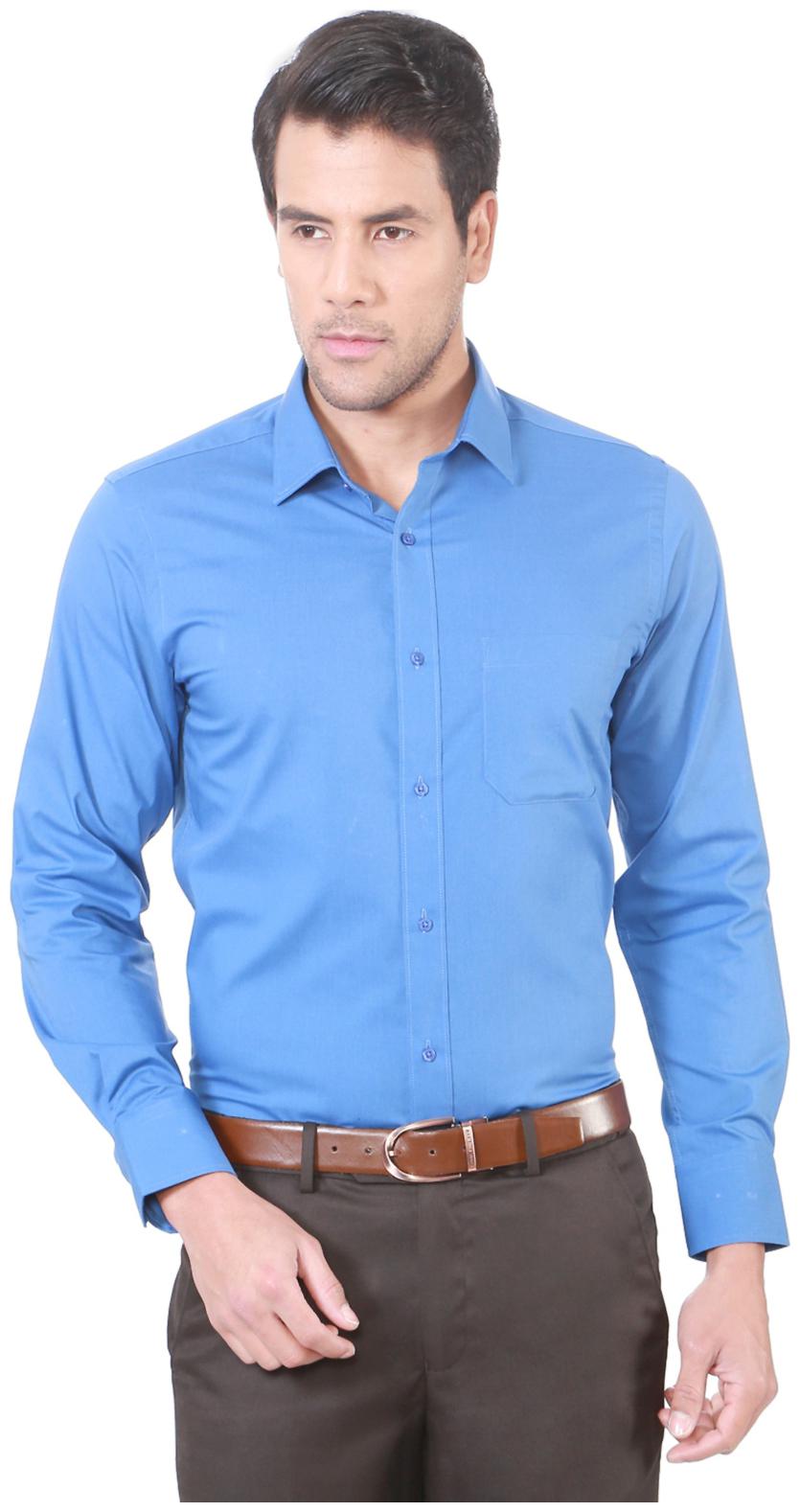 

Peter England Men Blue Solid Slim Fit Casual Shirt