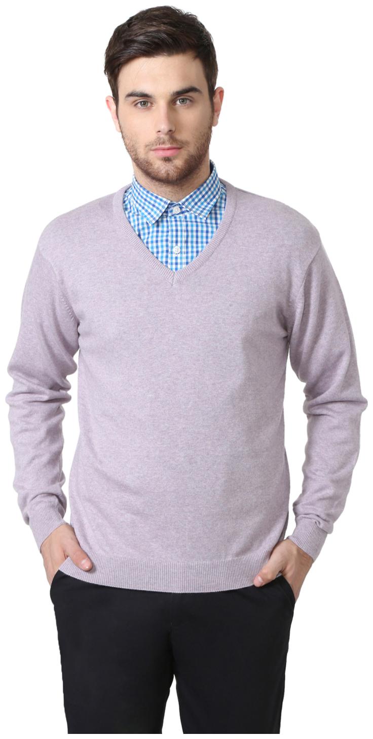 

Peter England Men Purple V neck Pullover