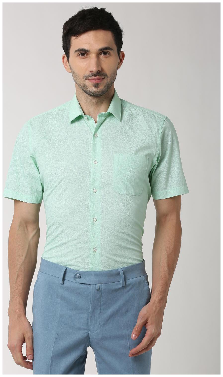 

Peter England Men Regular fit Formal Shirt - Green