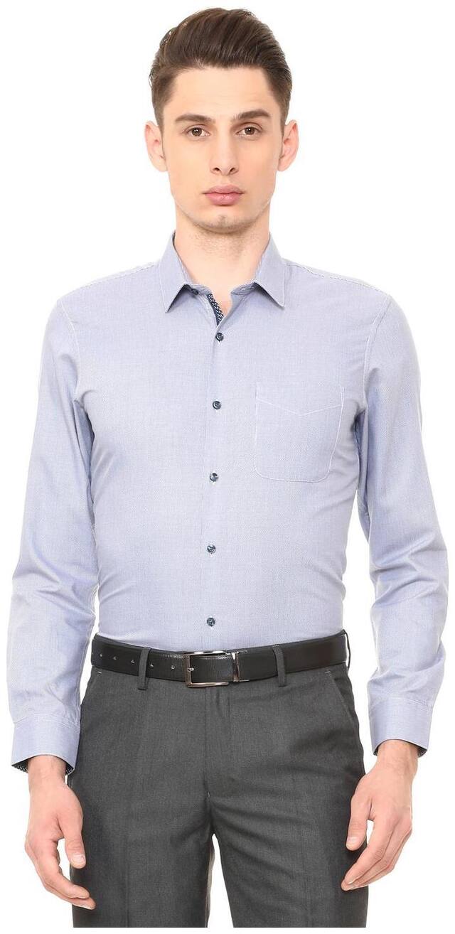Peter England Men Slim fit Formal Shirt - Blue