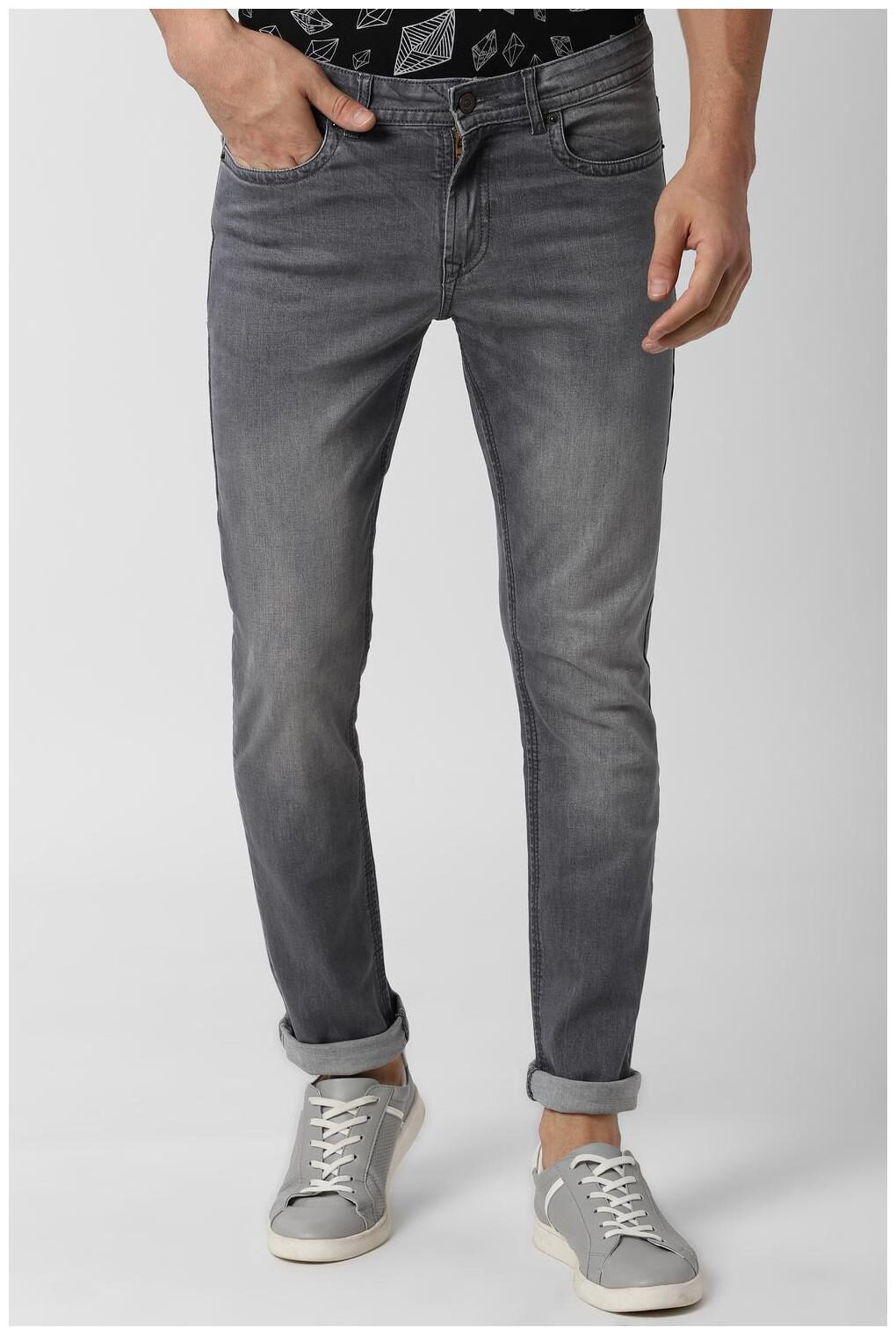 

Peter England Men Grey Slim Fit Jeans