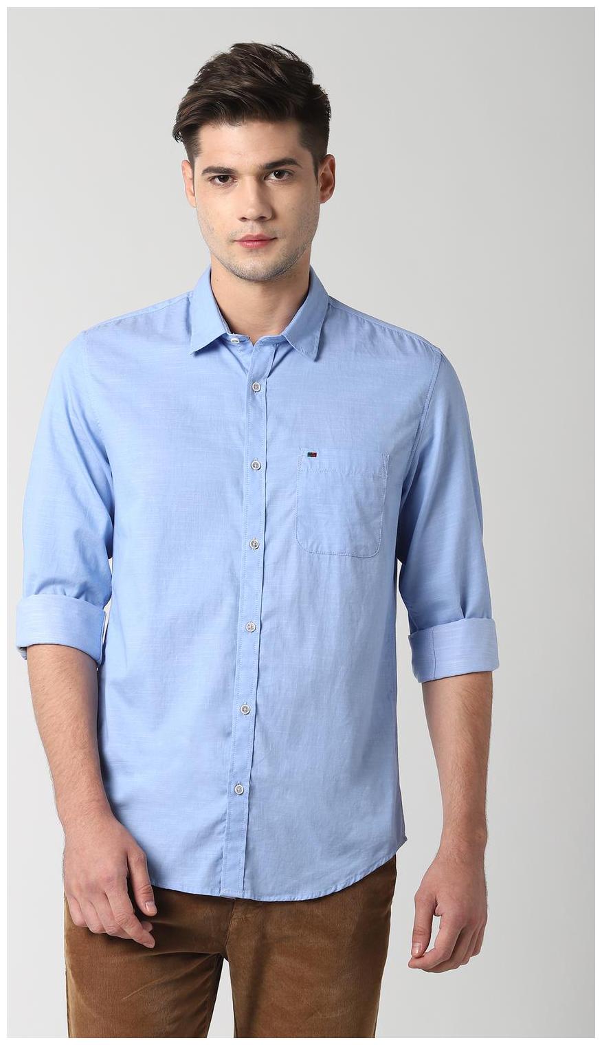 

Peter England Men Slim fit Formal Shirt - Blue