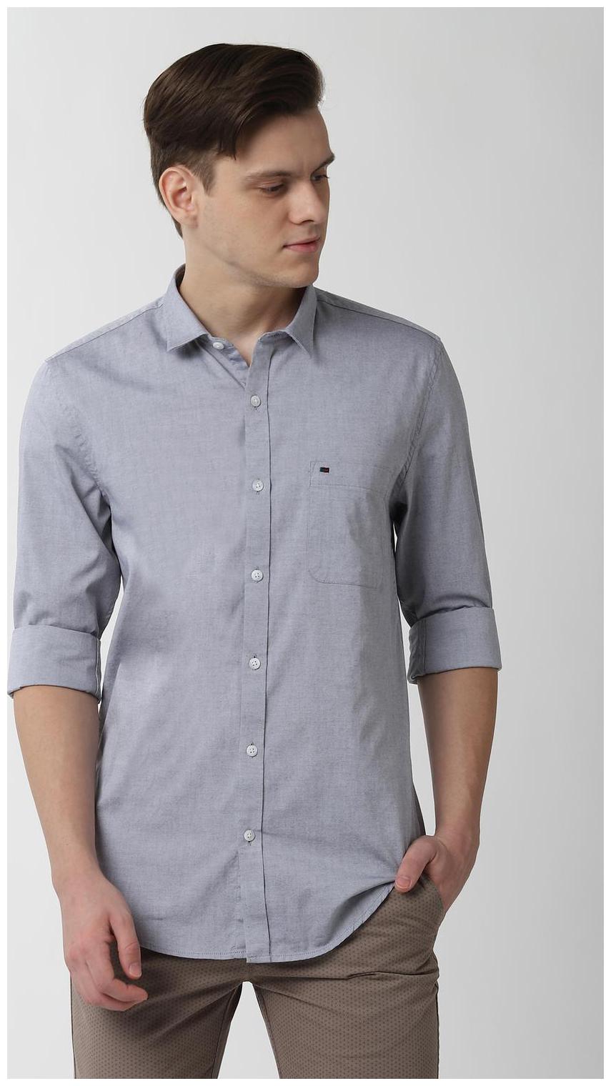 

Peter England Men Grey Solid Super Slim Fit Casual Shirt
