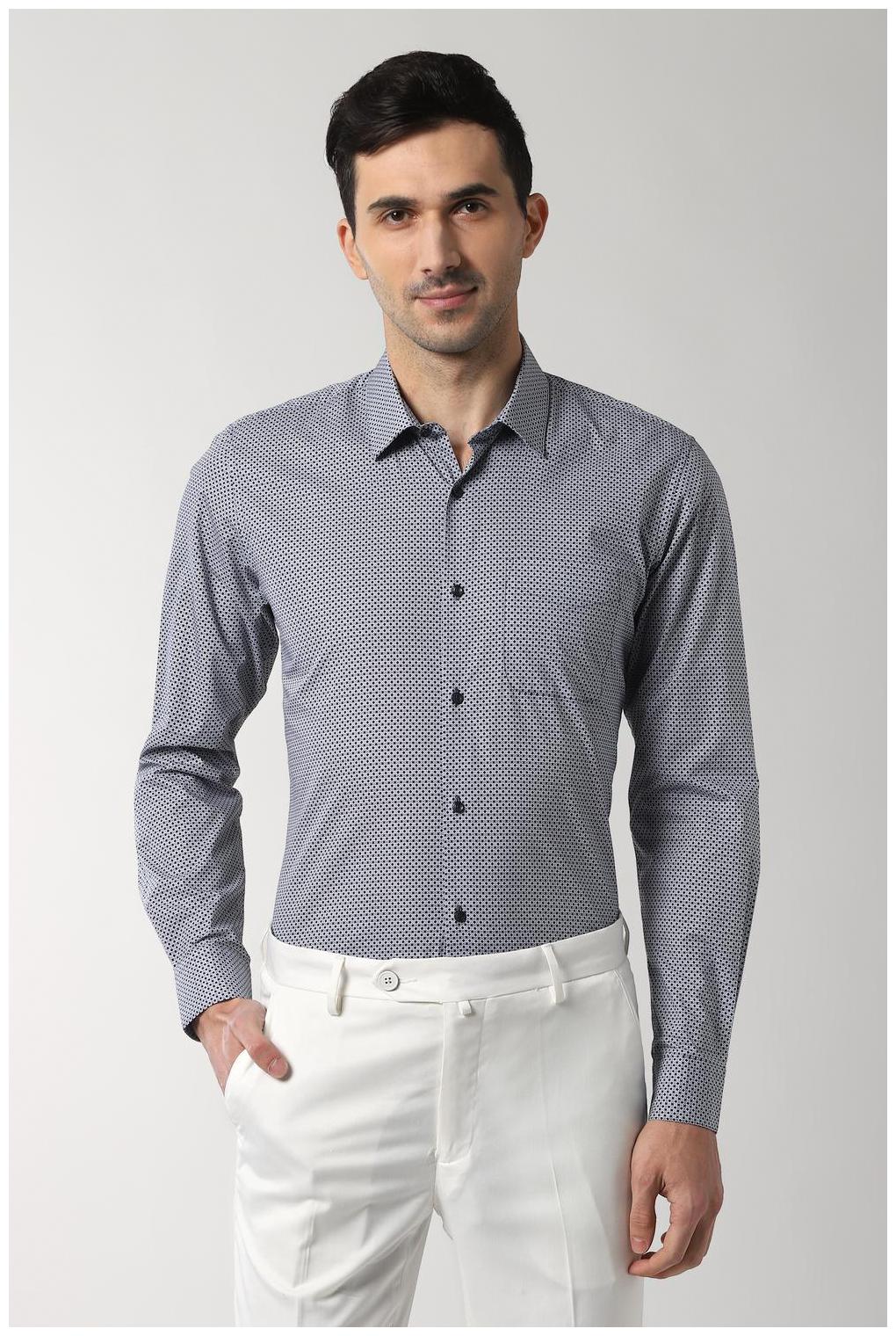 

Peter England Men Slim fit Formal Shirt - Blue