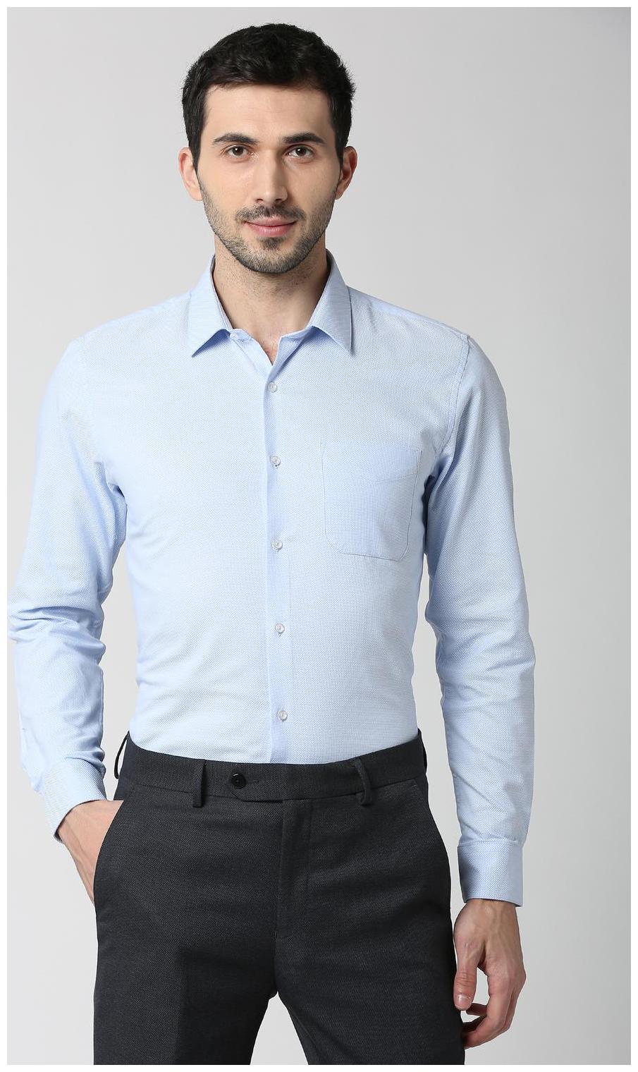 

Peter England Men Slim fit Formal Shirt - Blue