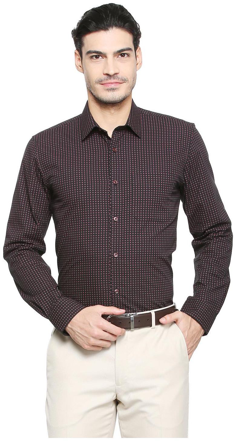 

Peter England Men Super slim fit Formal Shirt - Black