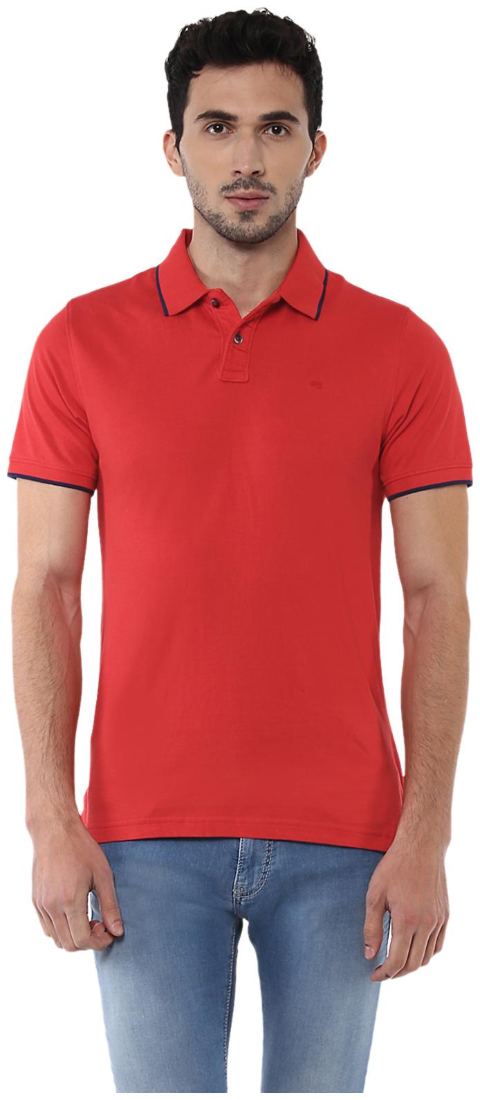 

Peter England Men Red Regular fit Cotton Polo collar T-Shirt - Pack Of 1