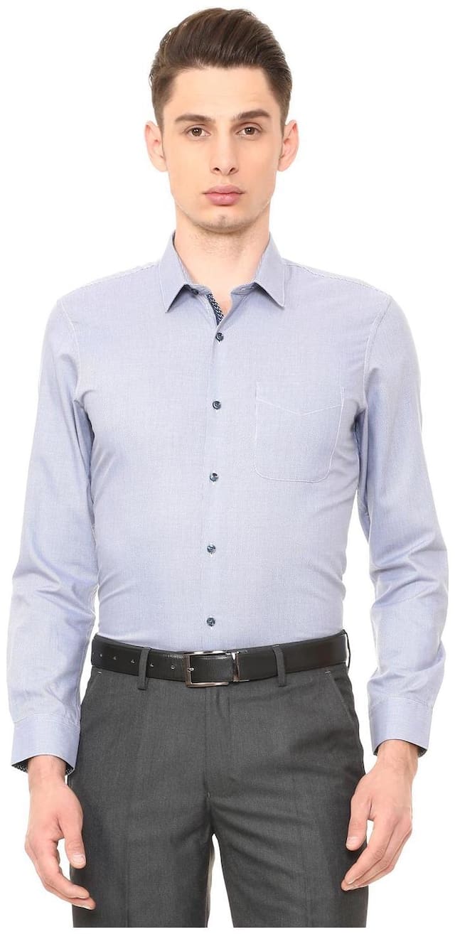 Peter England Men Slim fit Formal Shirt - Blue