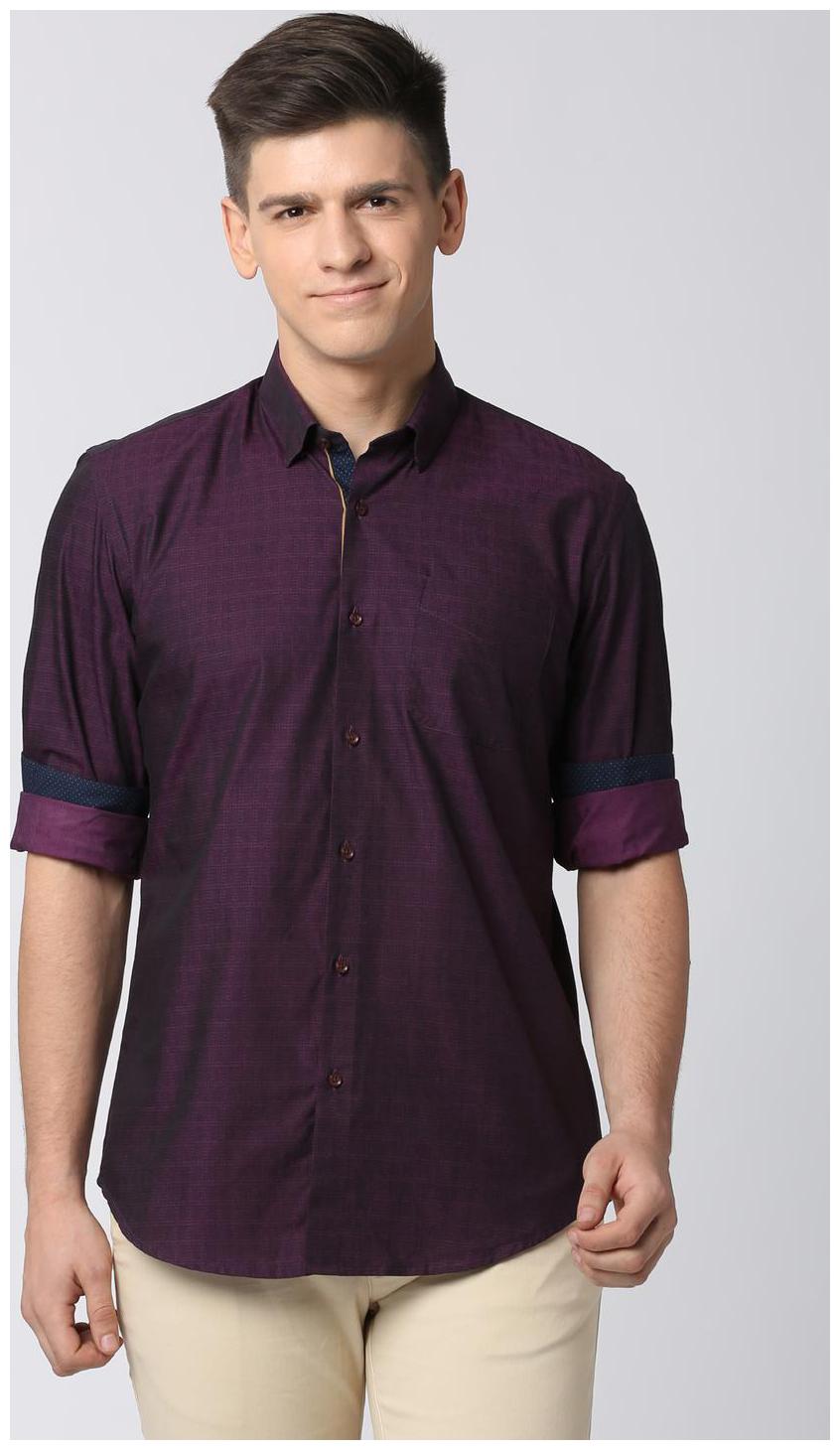 

Peter England Men Purple Solid Slim Fit Casual Shirt