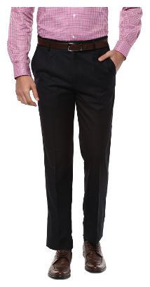 

Peter England Men Solid Slim Fit Formal Trouser - Black