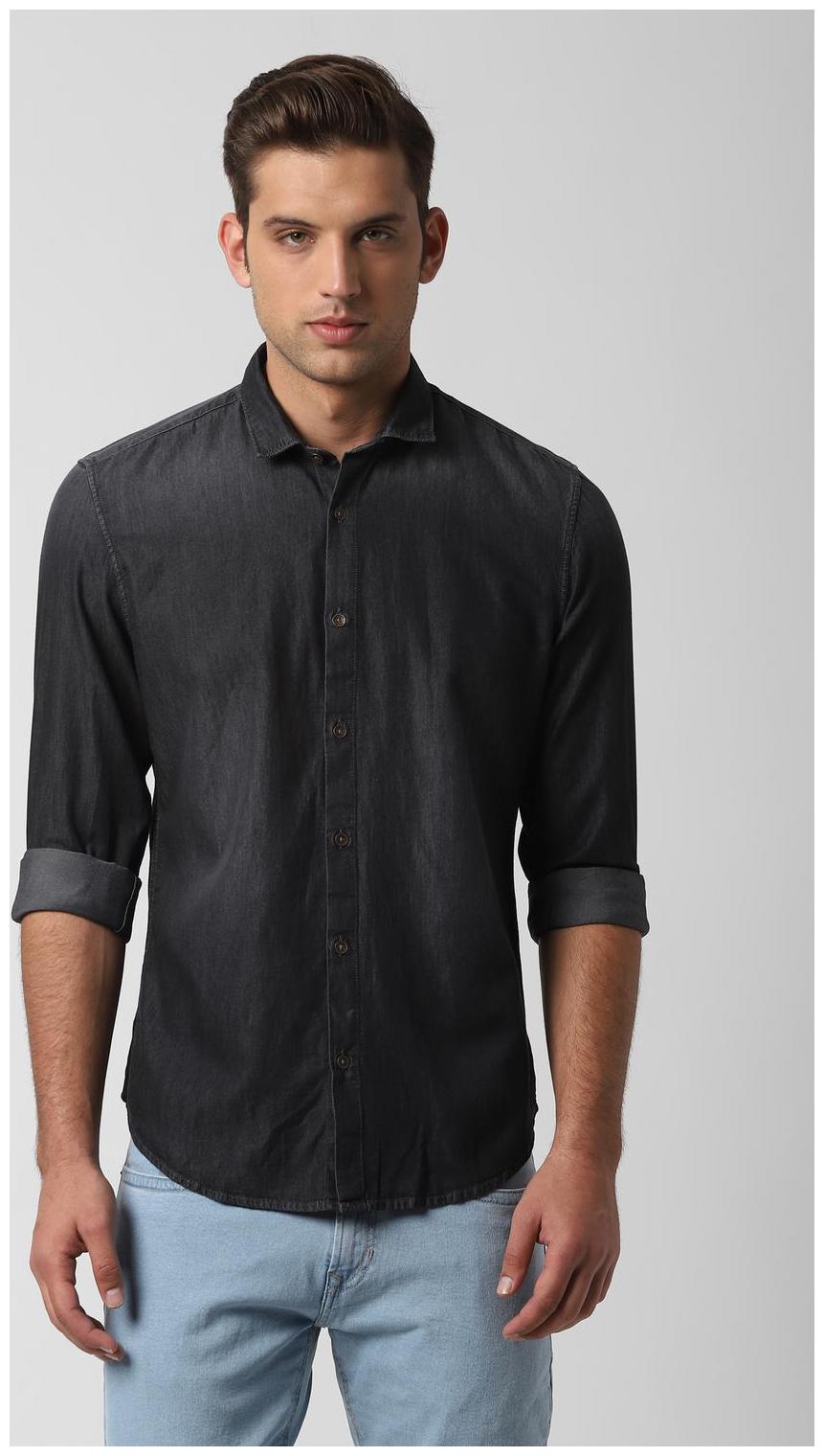 

Peter England Men Grey Solid Super Slim Fit Casual Shirt