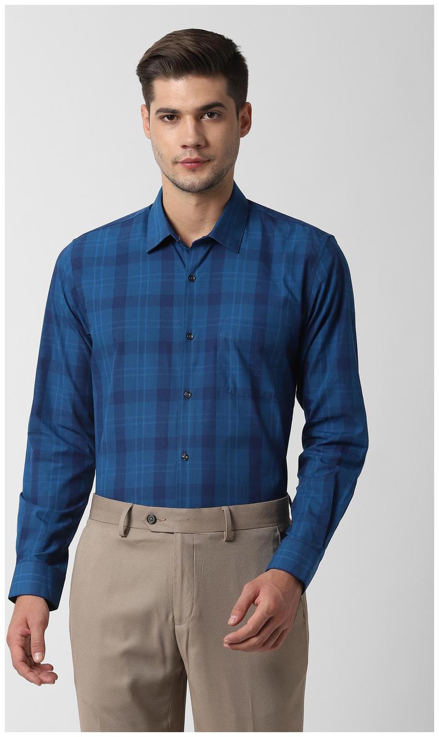 

Peter England Men Slim fit Formal Shirt - Blue
