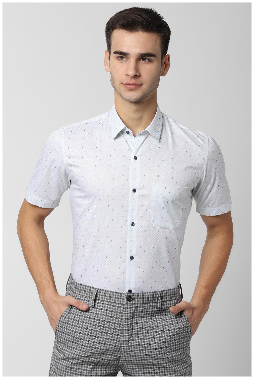 

Peter England Men Blue Printed Slim Fit Casual Shirt