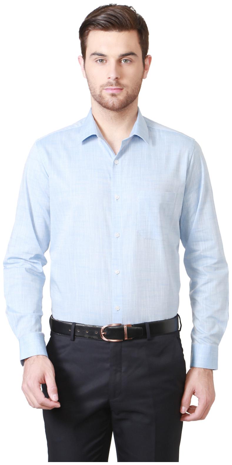 

Peter England Men Navy Blue Solid Slim Fit Casual Shirt