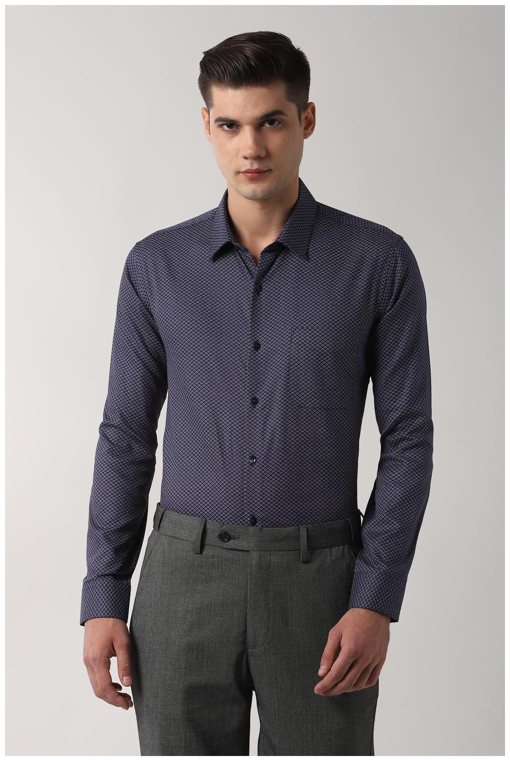 

Peter England Men Slim fit Formal Shirt - Purple